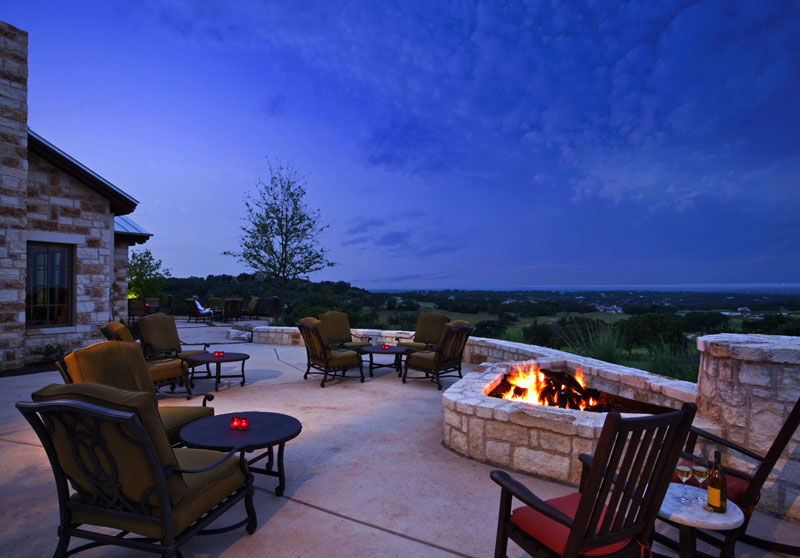 country club architecture fire pit design